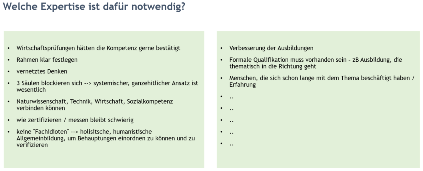 Welche Expertise ist dafür notwendig?